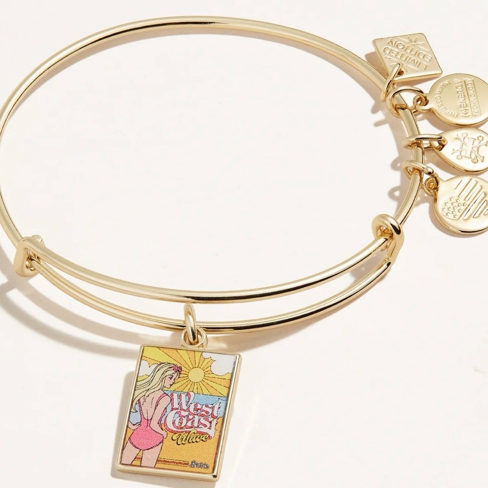 Alex and Ani Barbie Gold Charm Bangle - Picture 2 of 4